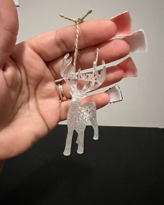 Clear White Patronus Ornament – Translucent Magical Stag Ornament Inspired by Harry, Wizarding Christmas Decor