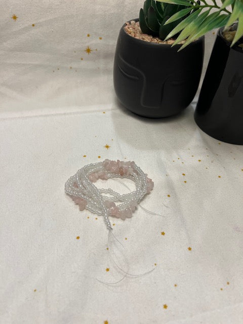 Rose Quartz Waist beads | Crystal Waist beads