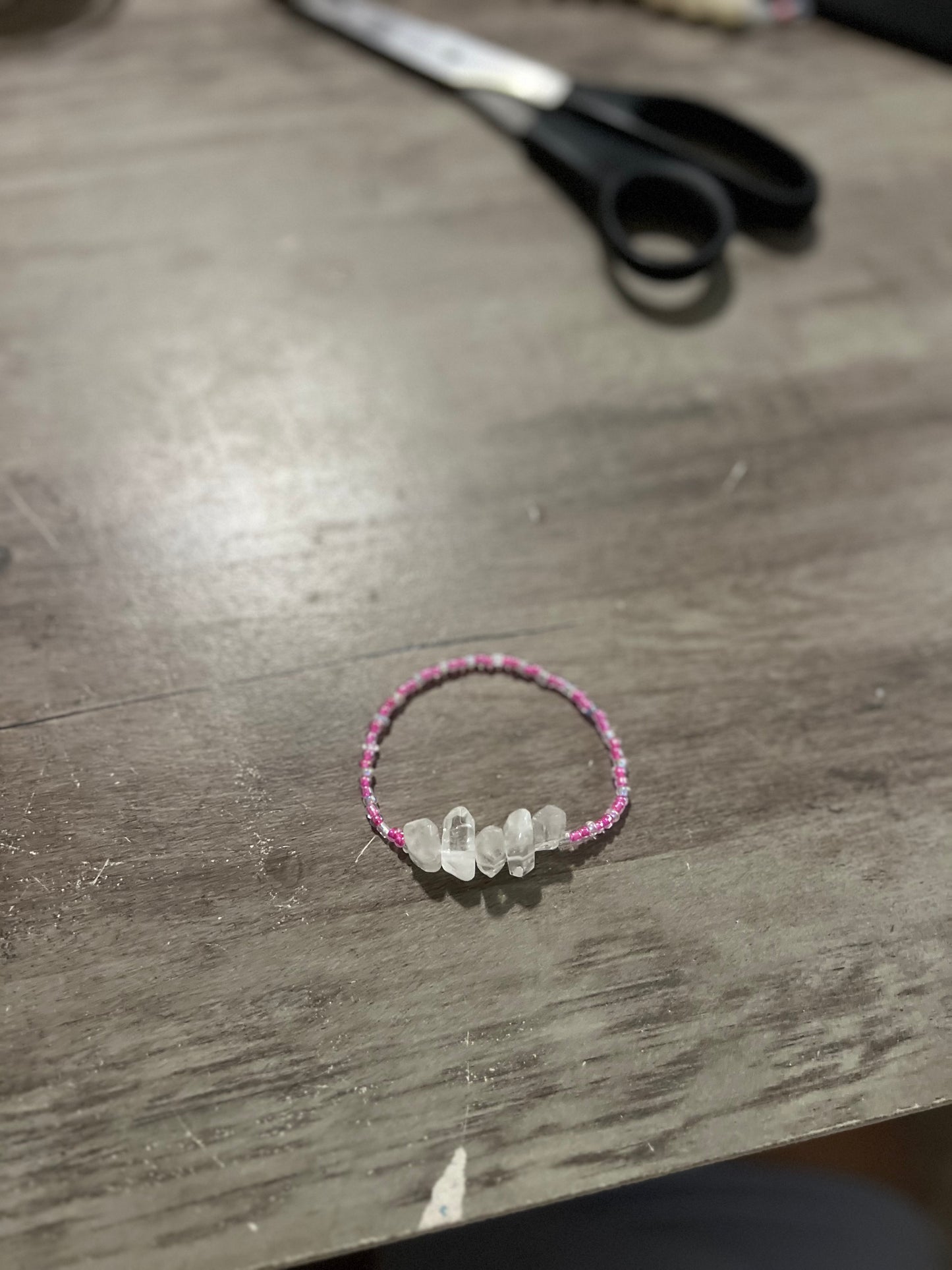 Elastic Bubu Crown | Handmade Crown | Clear Quartz Crown