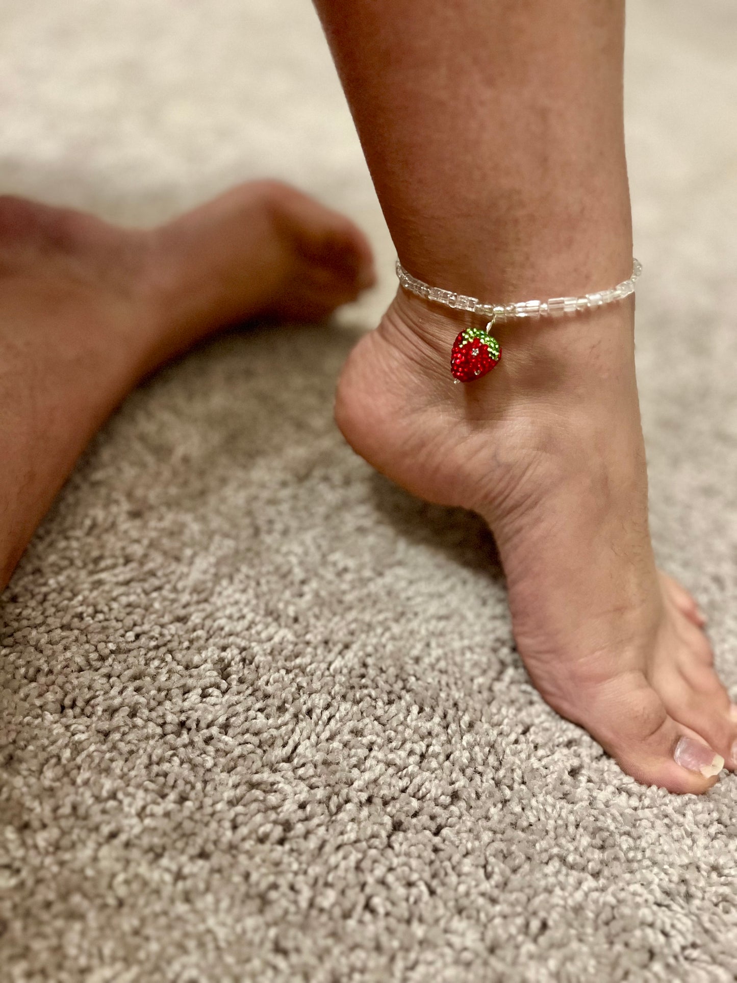 Strawberry 🍓 Beaded Anklet | Summer Anklets