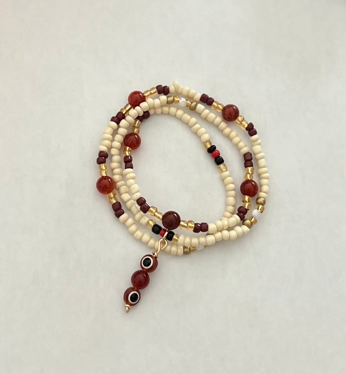 Carnelian and Cream waist beads | Gemstone waist beads