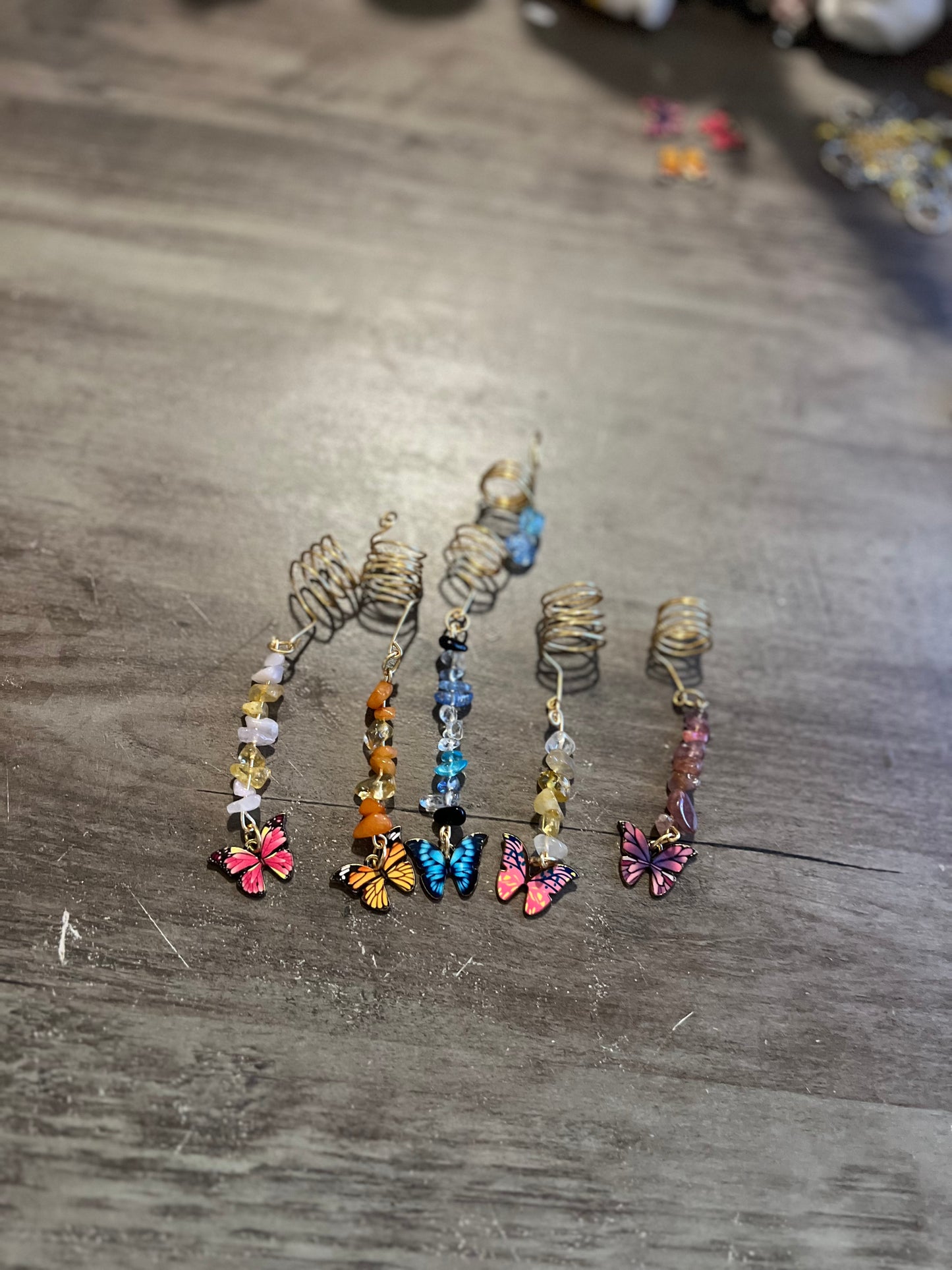 Crystal & Butterfly Loc Hair Jewelry - Hair Jewelry - Loc Charms