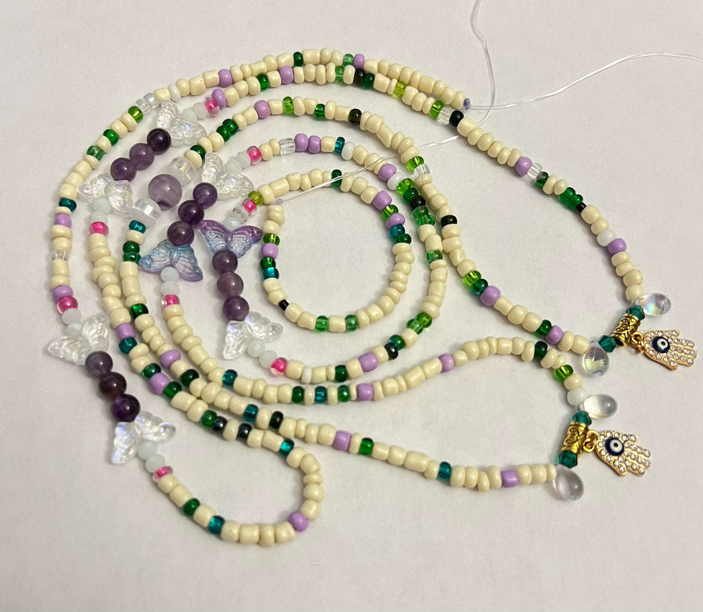 Fluorescent Butterfly Prosperity & Good Luck Waist Beads