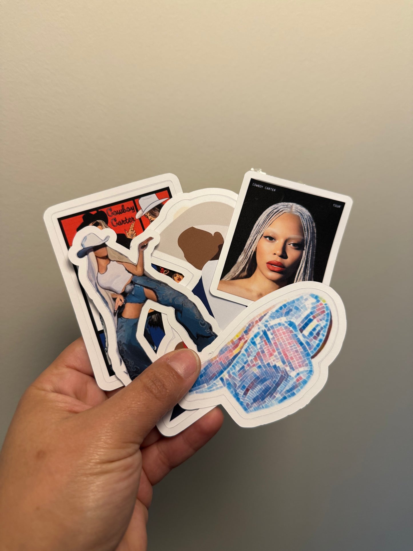 5pc Carter Water resistant holographic stickers