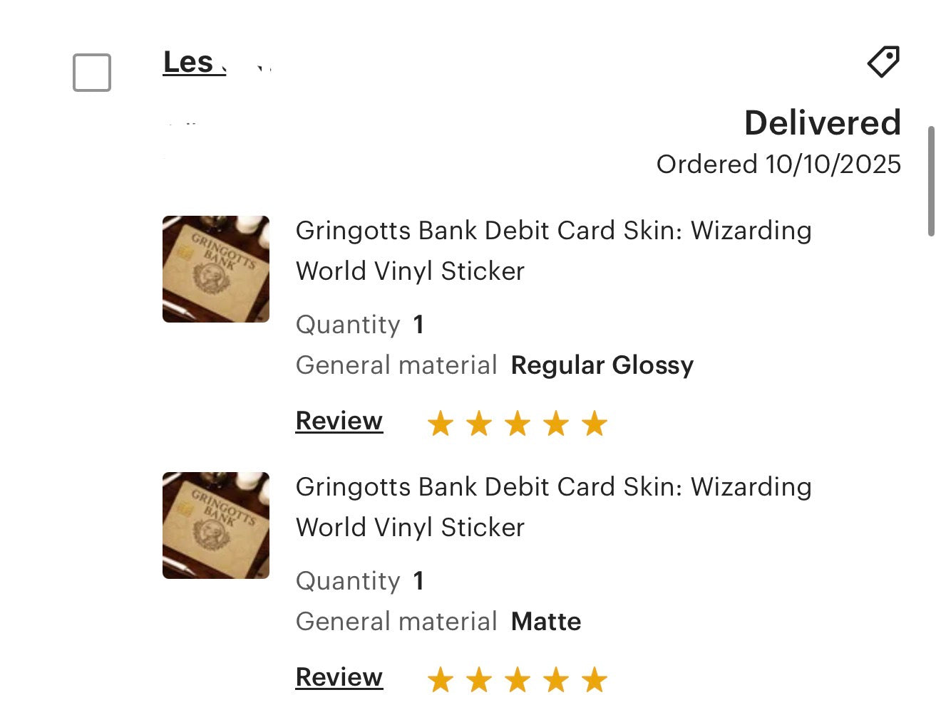 Gringotts Bank Debit Card Skin: Wizarding World Vinyl Sticker
