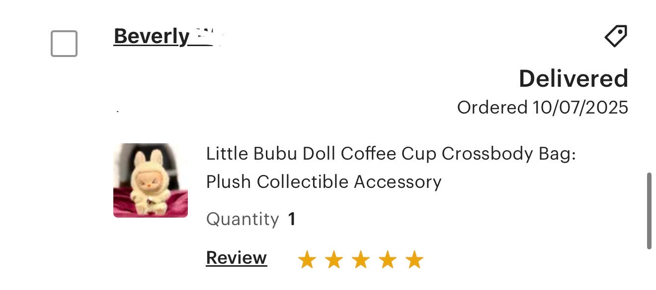 Labubu Coffee Cup Crossbody Bag – Cute Plush Collectible Accessory