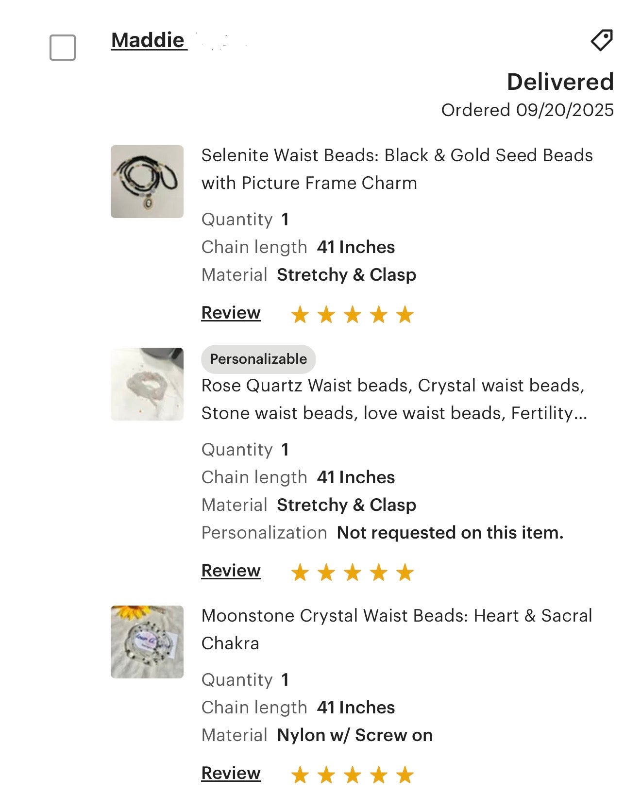 Moonstone Waist Beads - Crystal Waist Beads