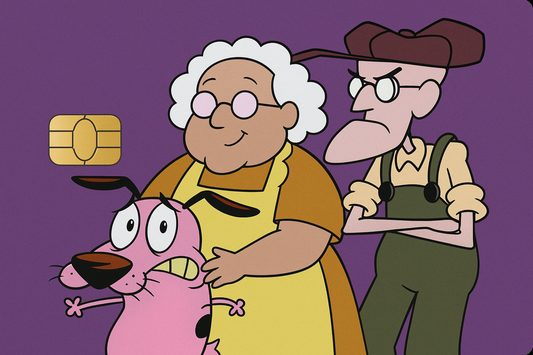 Courage the Cowardly Dog Debit Card Skin with Muriel & Eustace | 90s Cartoon Vinyl Cover
