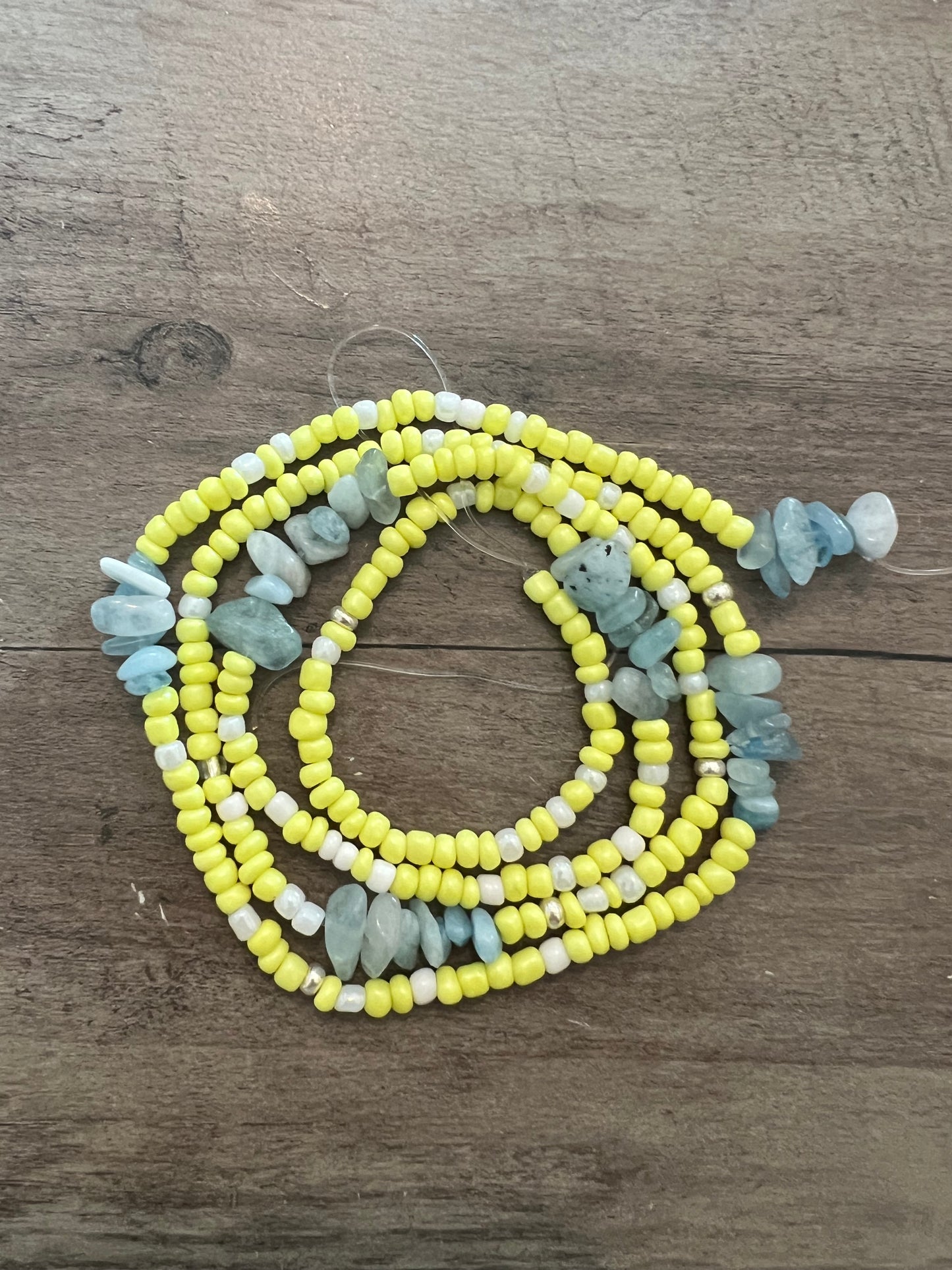 Aquamarine Neon Waist Beads