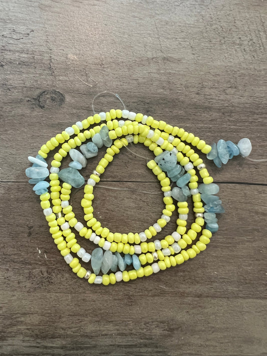 Aquamarine Neon Waist Beads