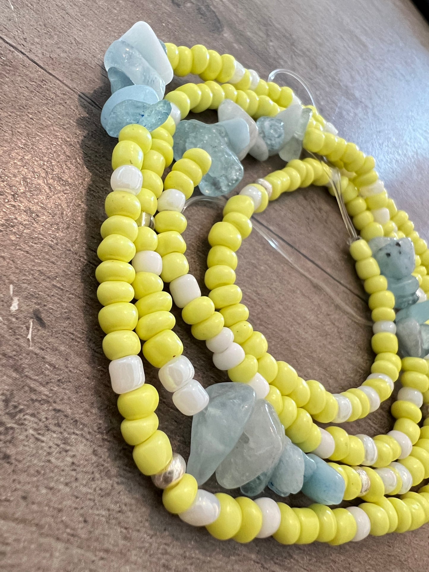 Aquamarine Neon Waist Beads