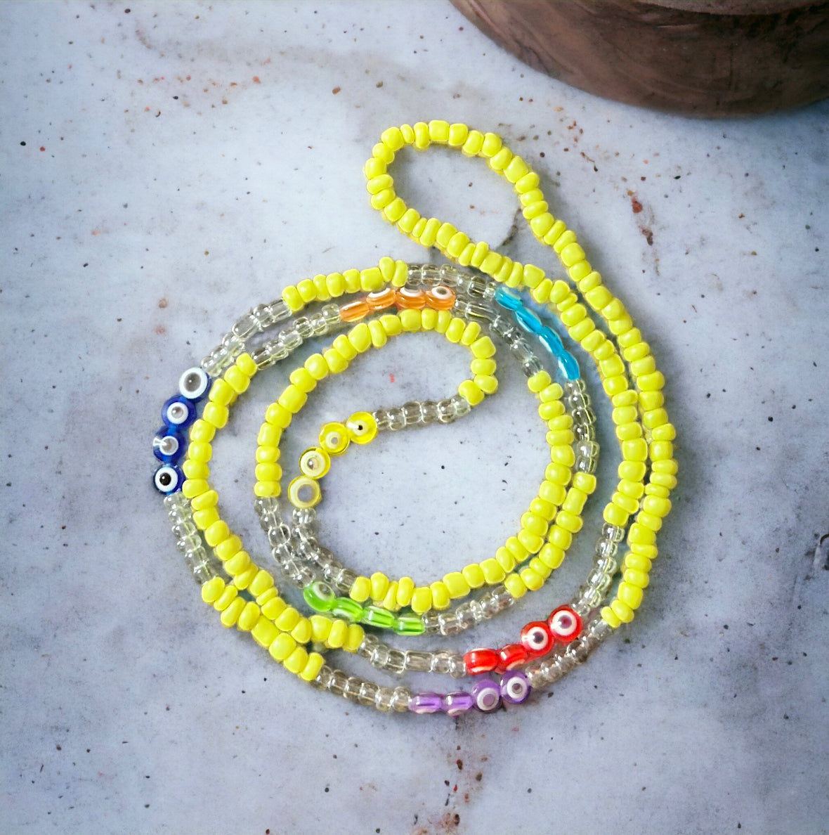 Colorful Neon Evil Eye Waist Beads - Evil eye Waist Beads