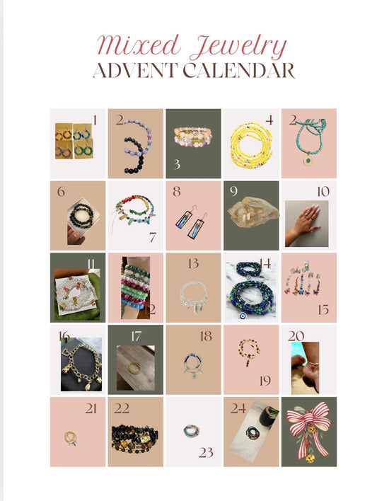 Handcrafted Mixed Jewelry Advent Calendar – Daily Envelopes & Boxes Filled With Unique Accessories