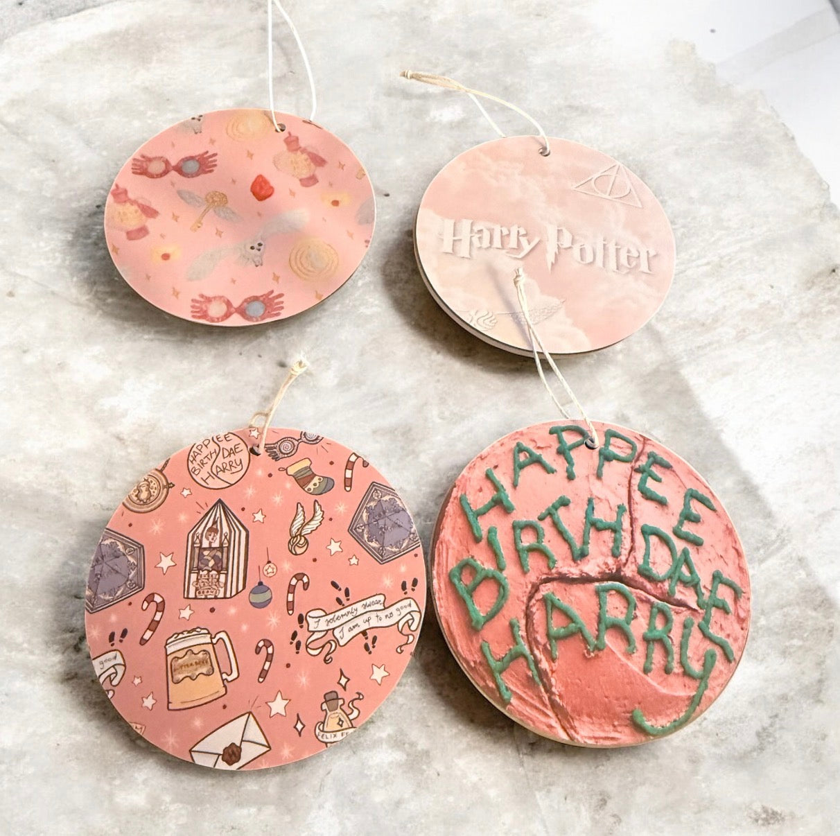 Harry Potter in Pink - Pink themed Acrylic Ornament Set of 4