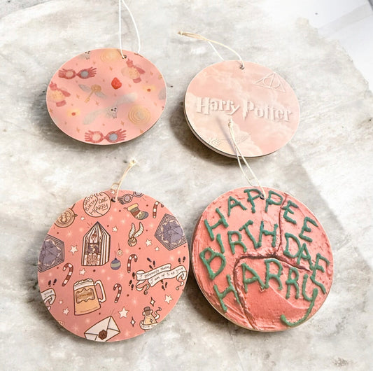 Harry Potter in Pink - Pink themed Acrylic Ornament Set of 4