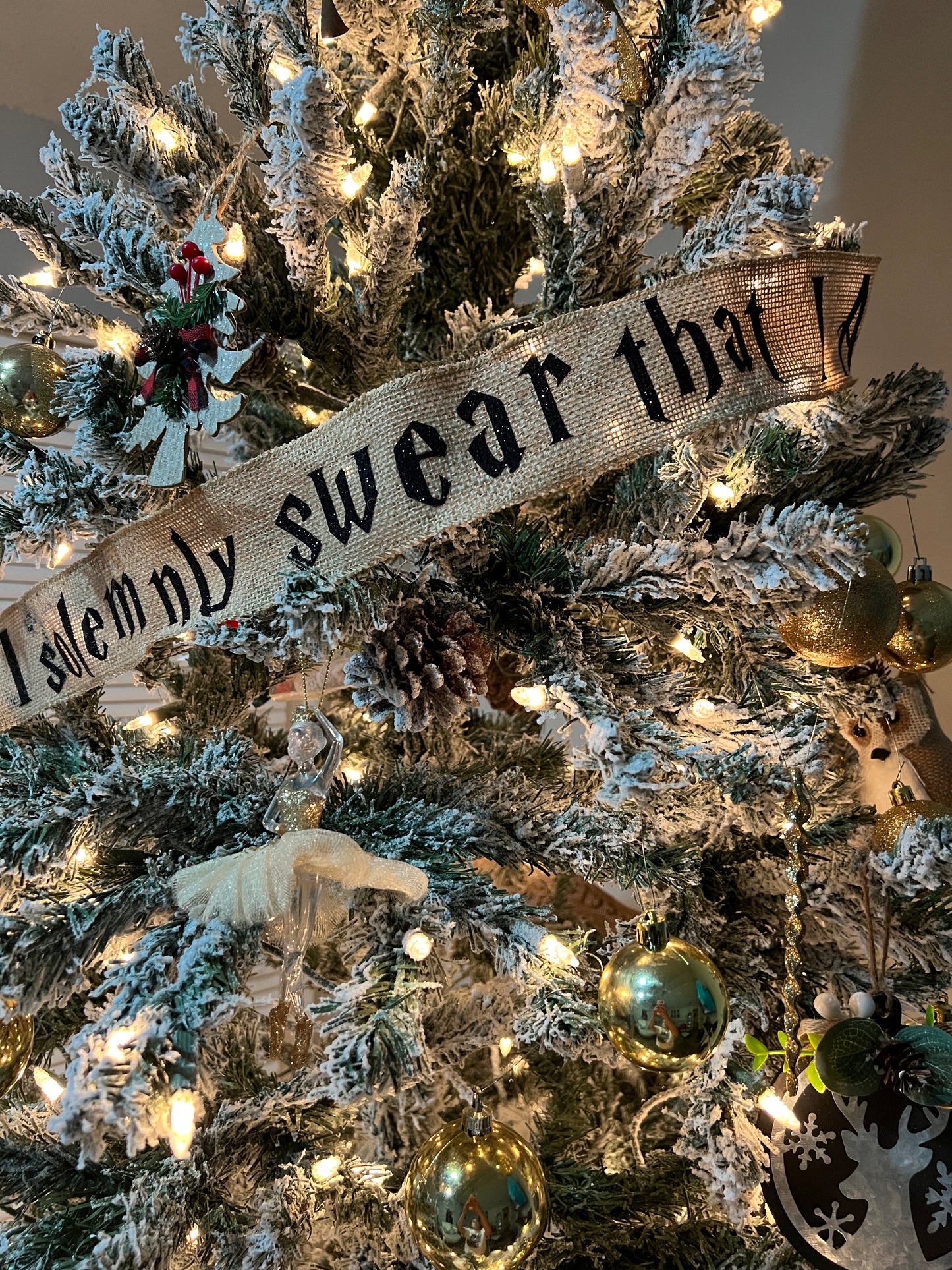 15 ft Harry Christmas Tree Ribbon - Burlap Ribbon