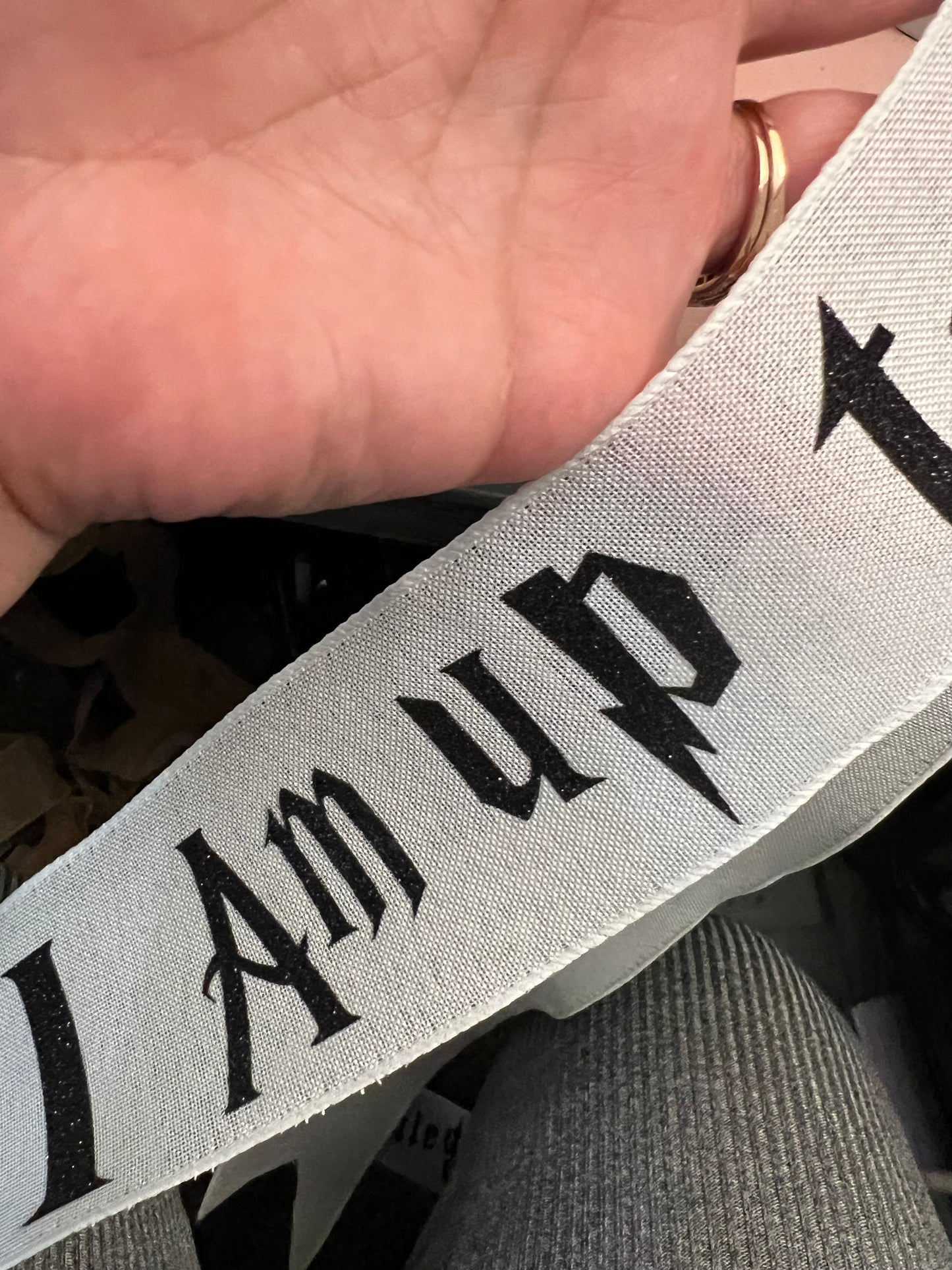 White Burlap Wizarding World Christmas Tree Ribbon