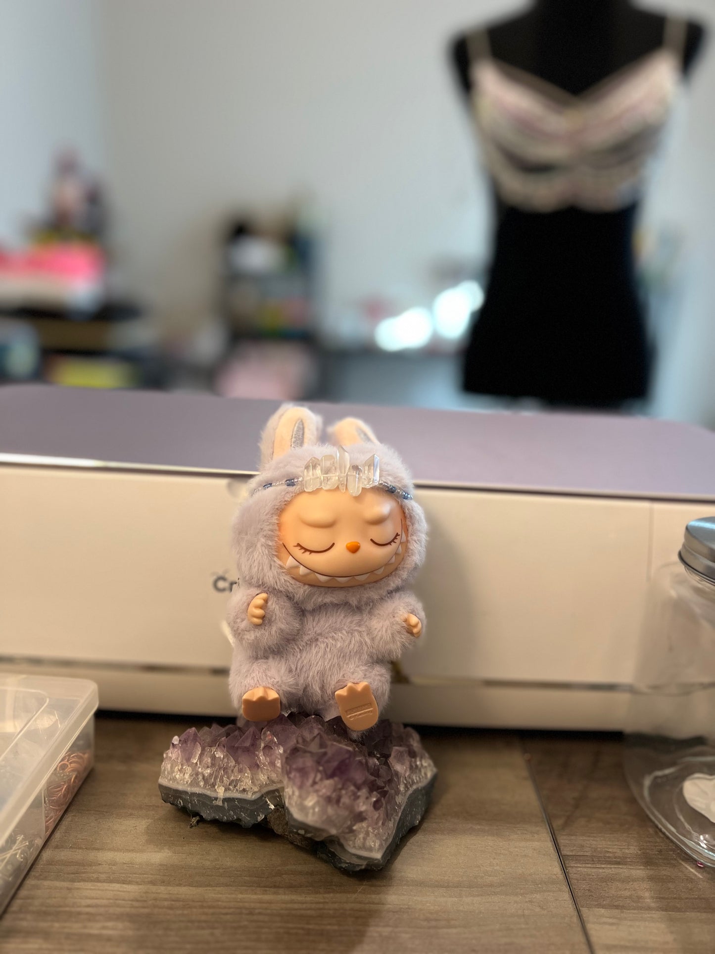 Elastic Bubu Crown | Handmade Crown | Clear Quartz Crown