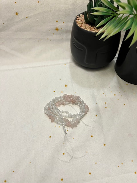 Rose Quartz Waist beads | Crystal Waist beads