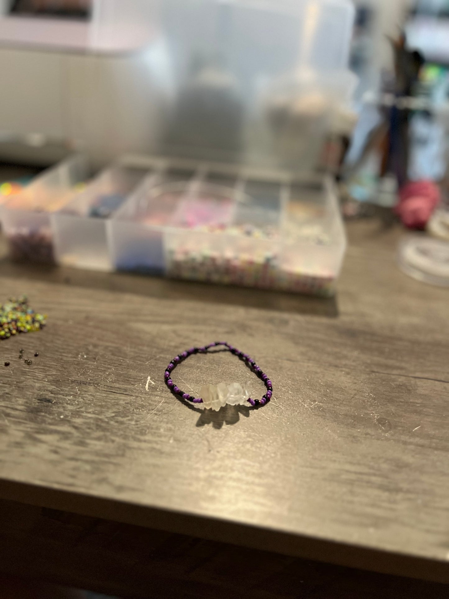 Elastic Bubu Crown | Handmade Crown | Clear Quartz Crown