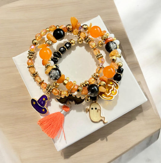 Halloween Stackable Bracelet Set - Halloween Bracelets