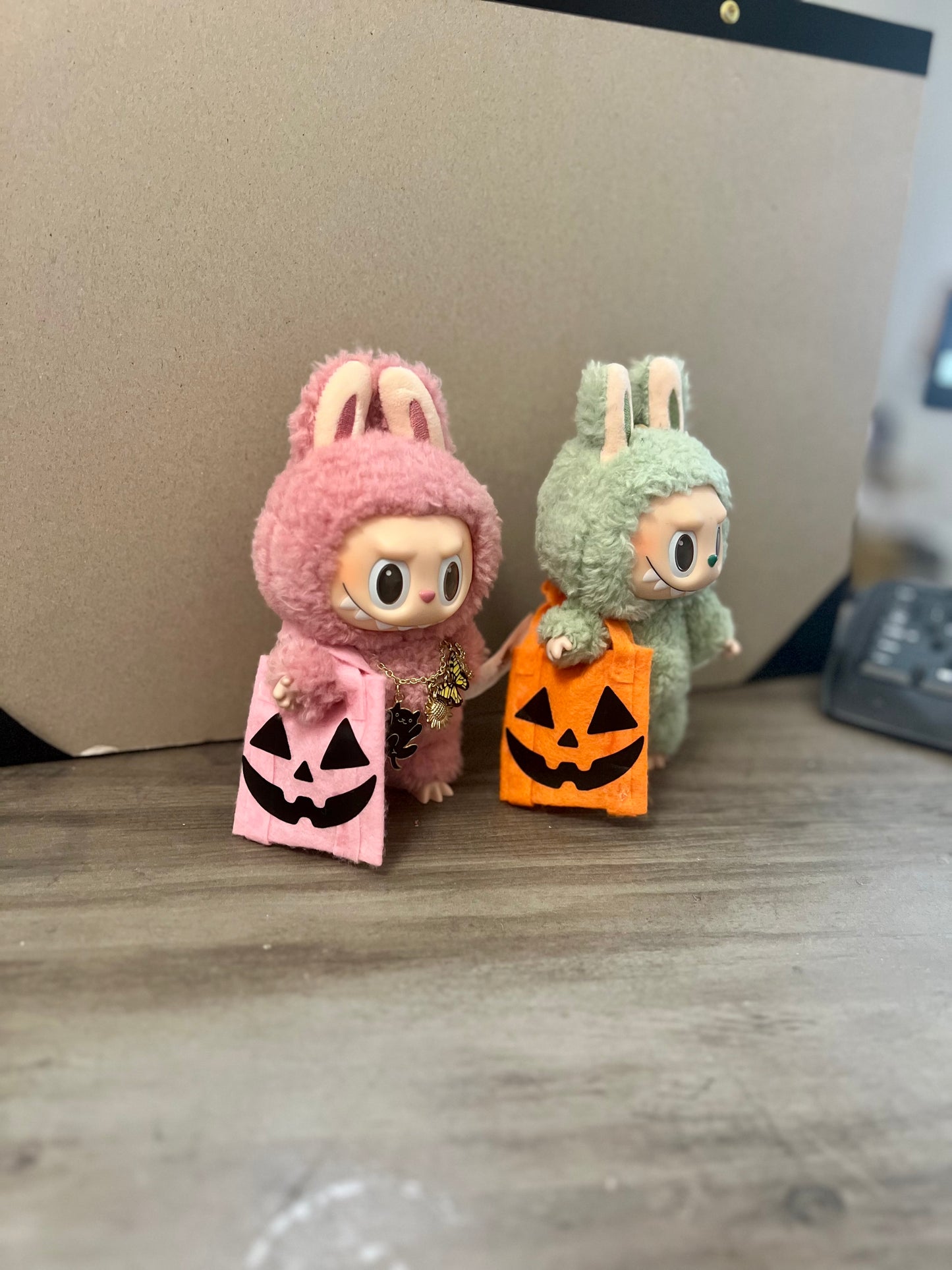 Handmade Doll Halloween Tote Bags – Miniature Storage in Pink or Orange