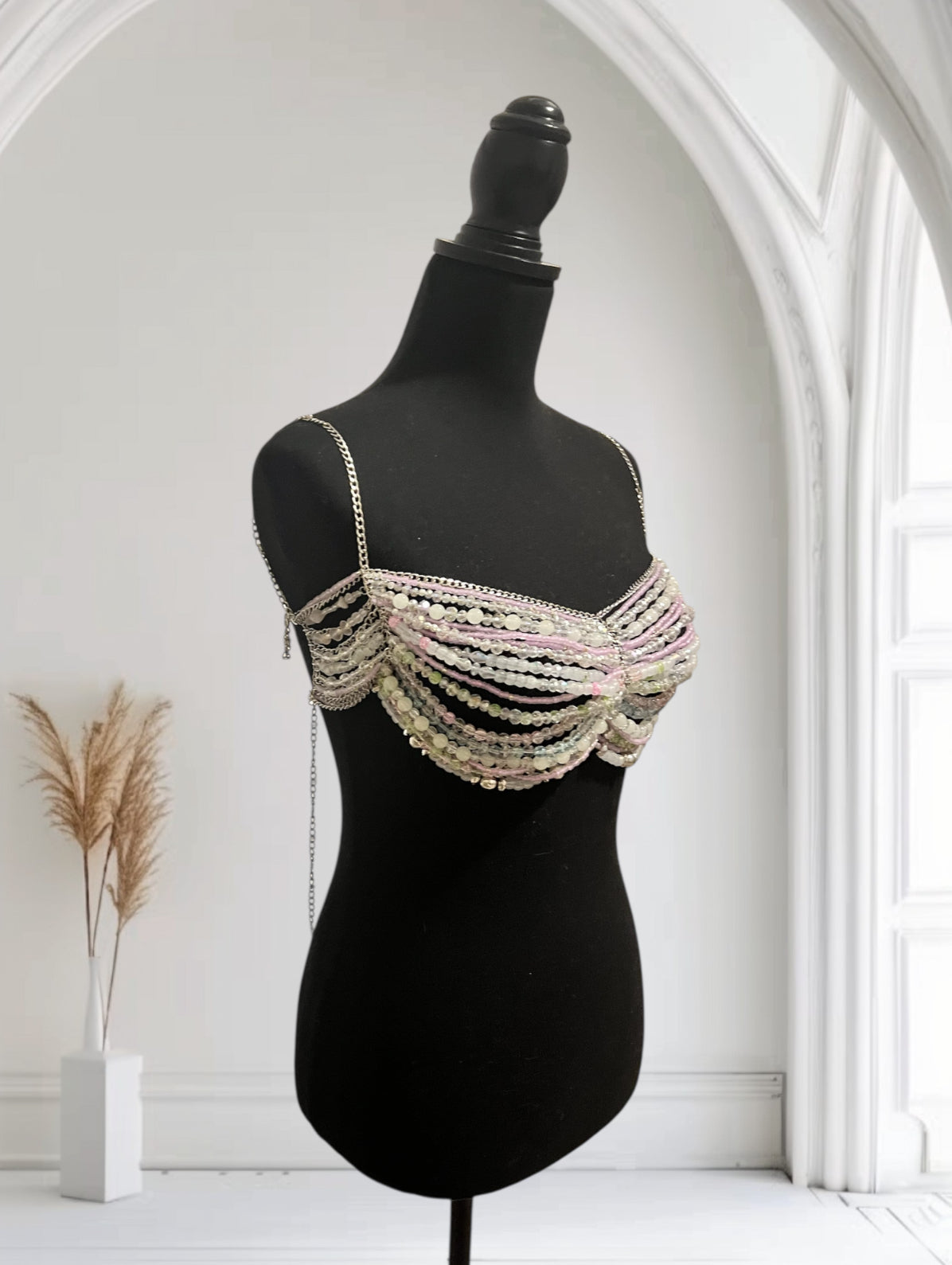 Extended Bralette - Glow in the dark Bra - Beaded bralette