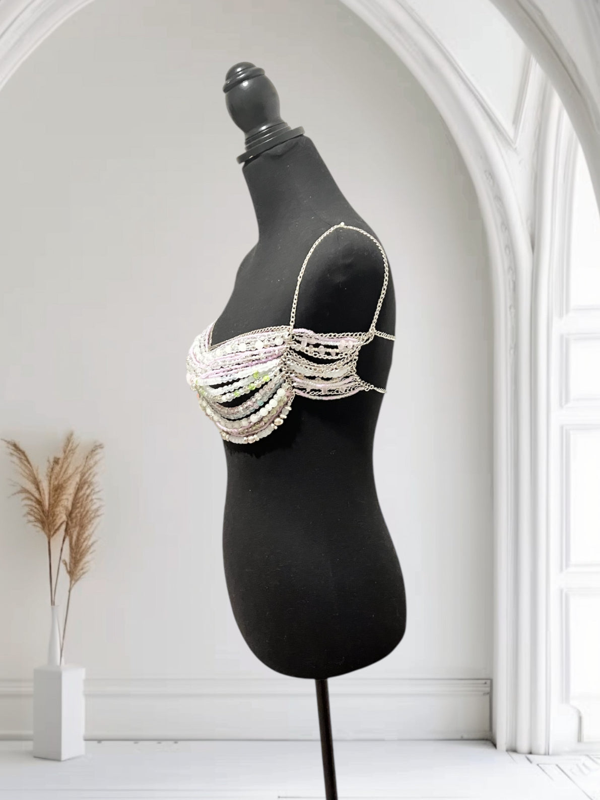 Extended Bralette - Glow in the dark Bra - Beaded bralette