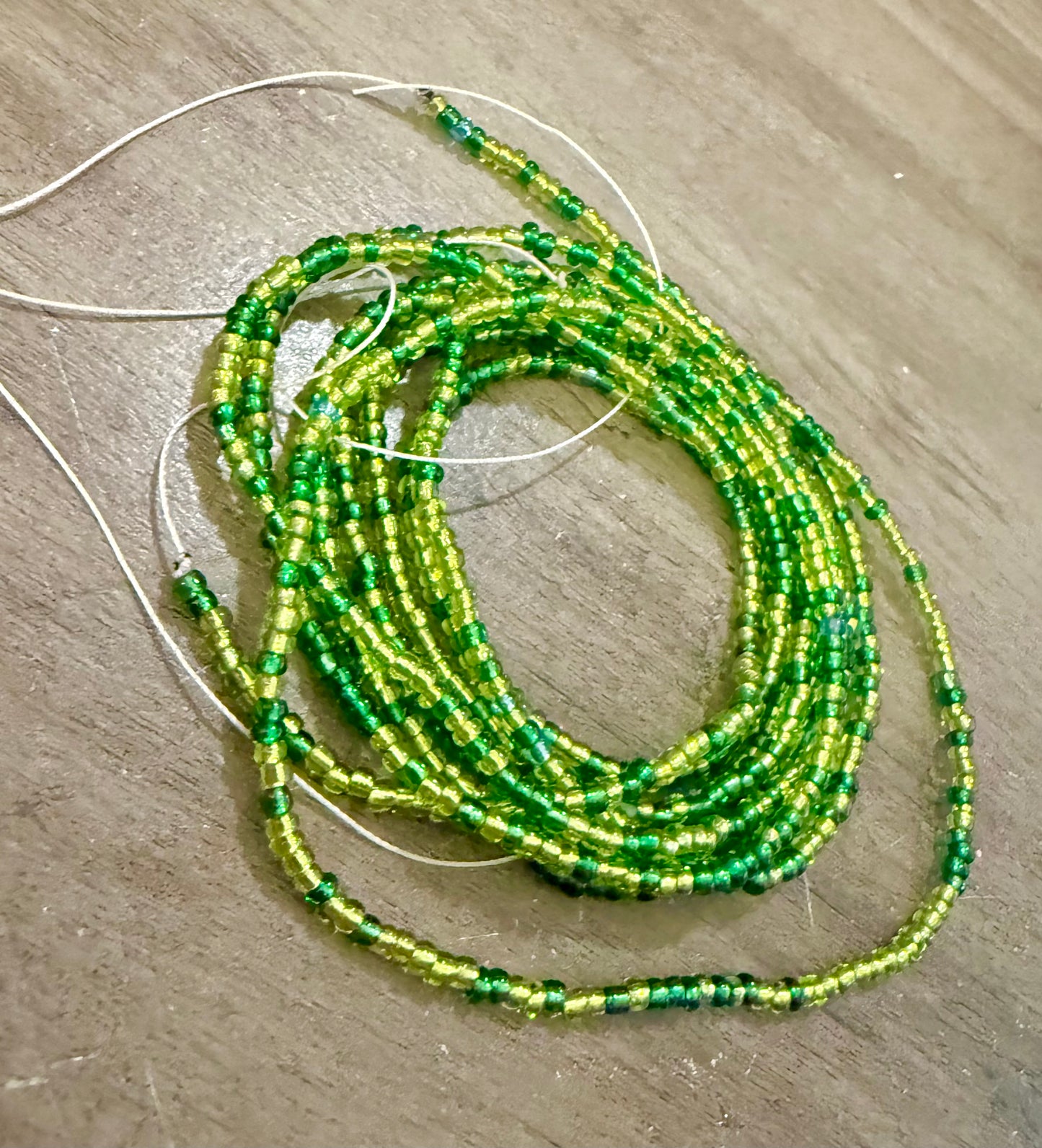 Earthy Green Traditional Waist beads | Good luck waist beads