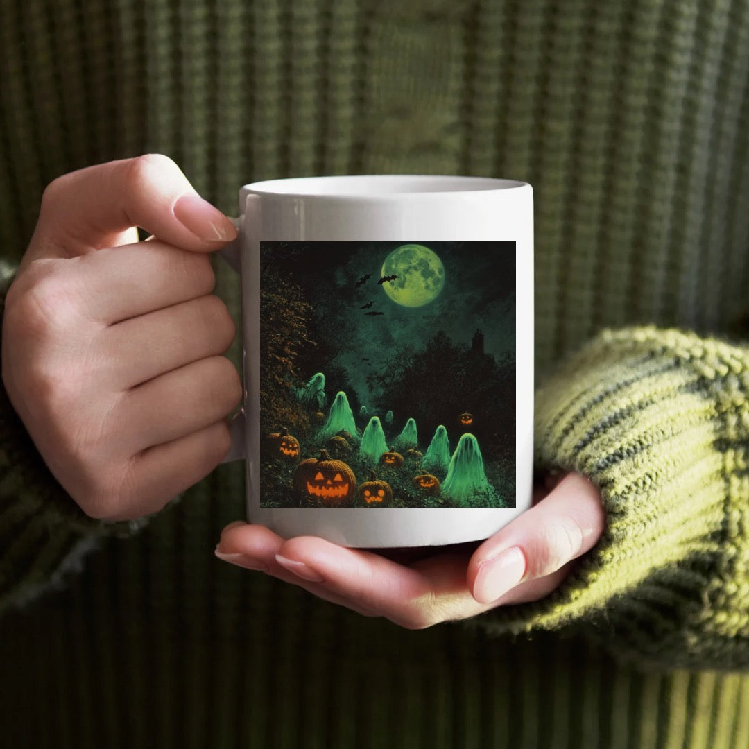 Ghostly Glow Coffee Mug - Double Sided