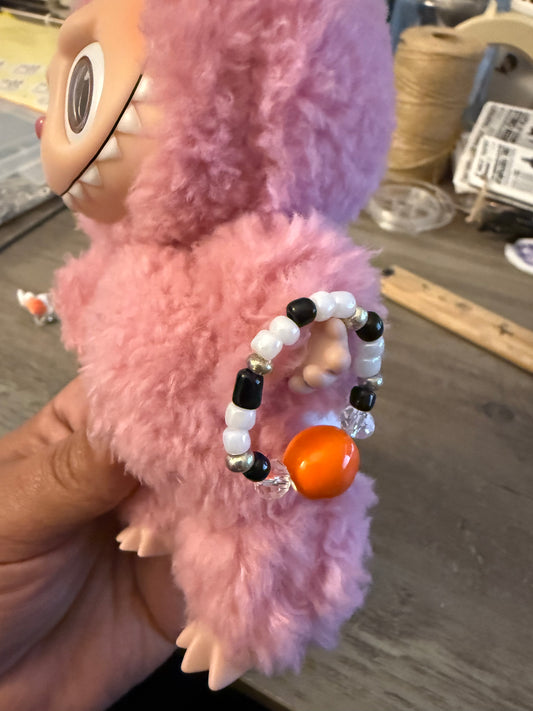 Bubu Beaded Charm Bracelet – Halloween Pumpkin Accent