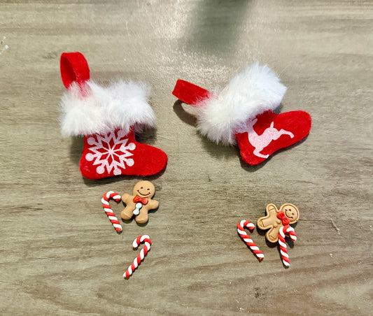 Handmade Miniature Christmas Stocking Purses for Labubu | Optional Treats