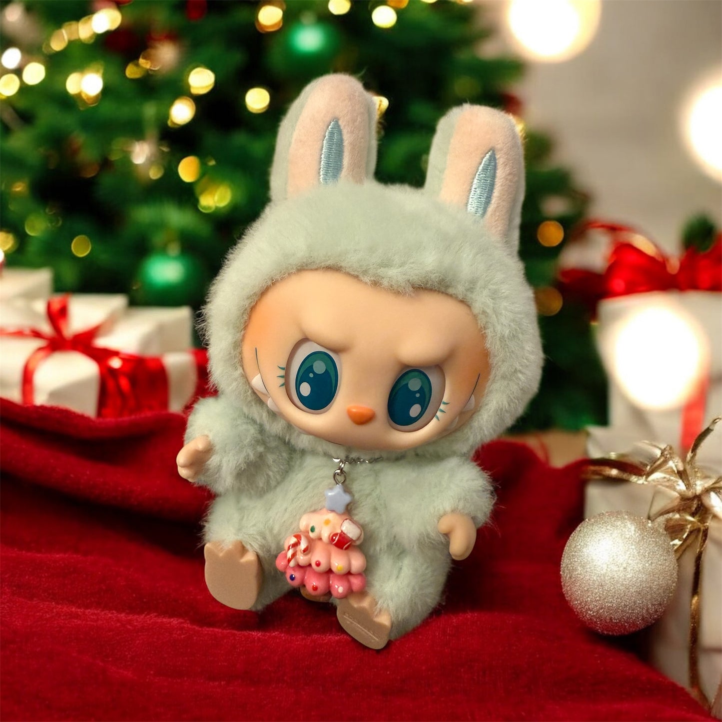 Labubu Christmas Tree Pendant Necklace – Festive Holiday Charm in Multiple Colors