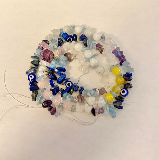 Celestial Balance Gemstone Waist Beads – Aquamarine, Amethyst, Lapis, Citrine & More