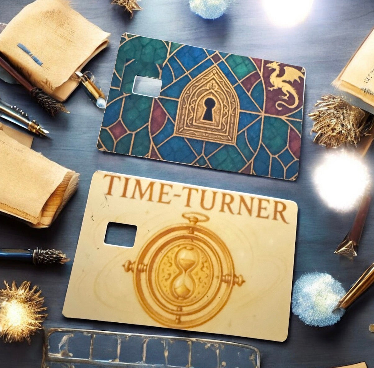 Time Turner & Gringotts Vault Debit Card Skin - Credit Card Sticker