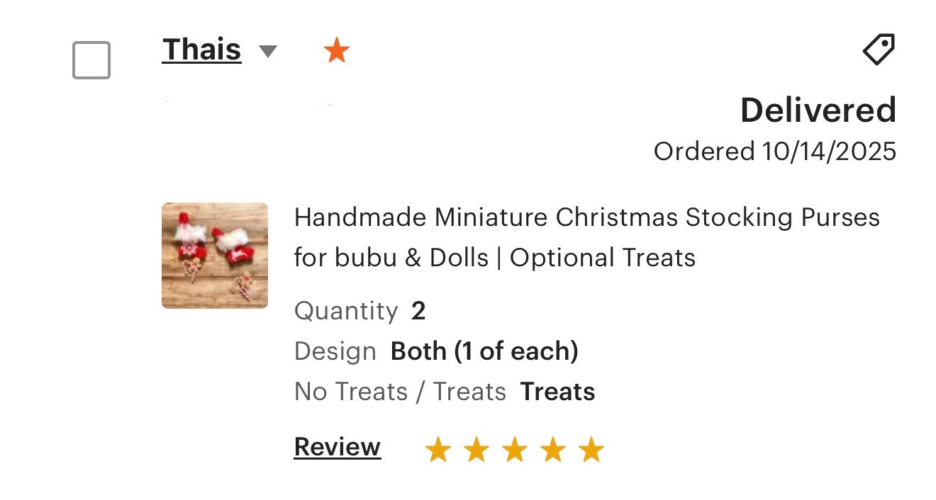 Handmade Miniature Christmas Stocking Purses for Labubu | Optional Treats