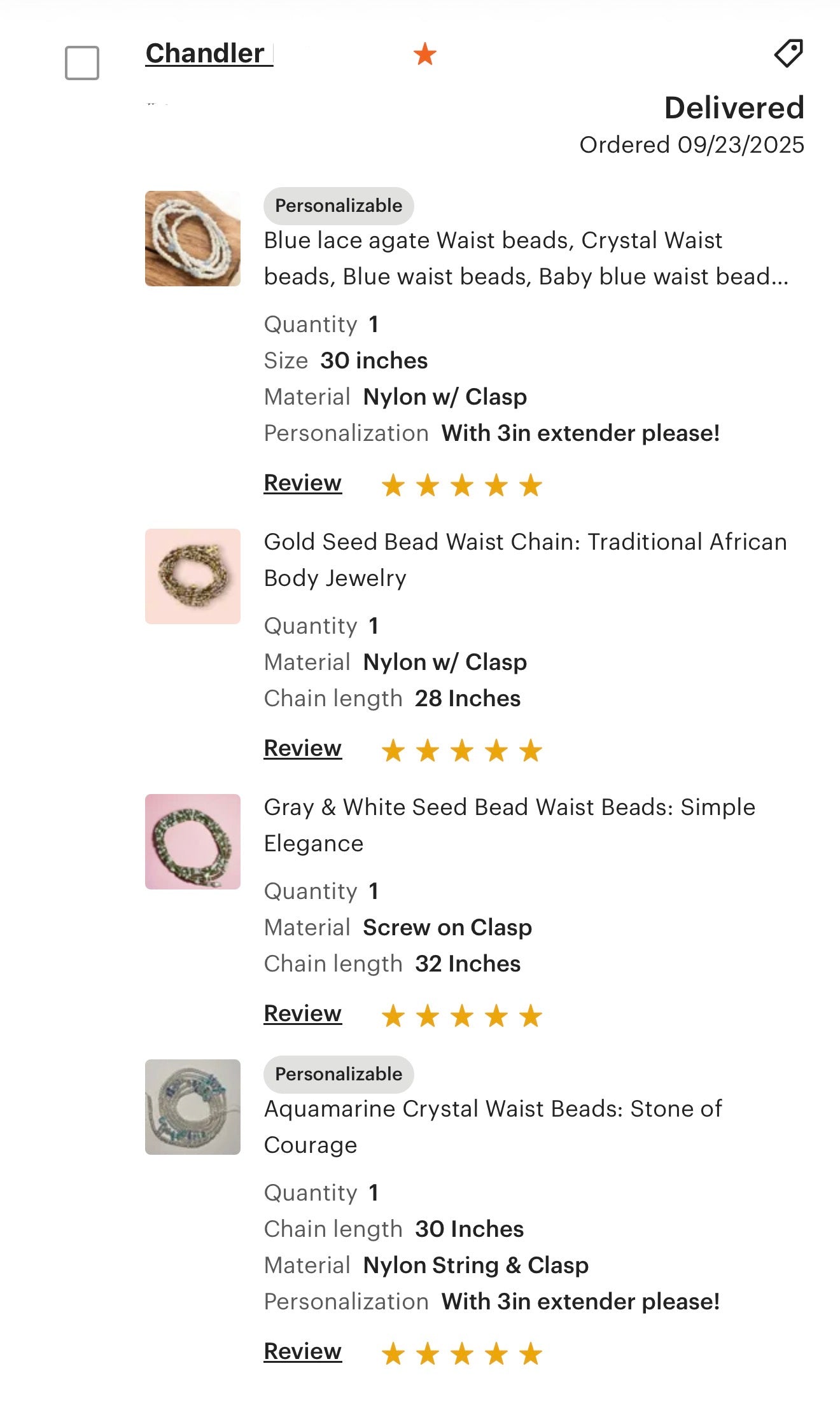 Blue Lace Agate Waist beads - Calming Waist beads