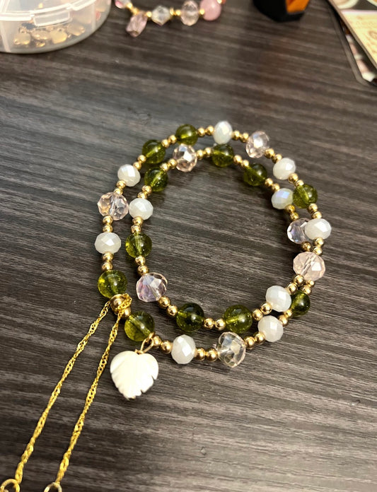 Peridot Beaded Dangle Necklace