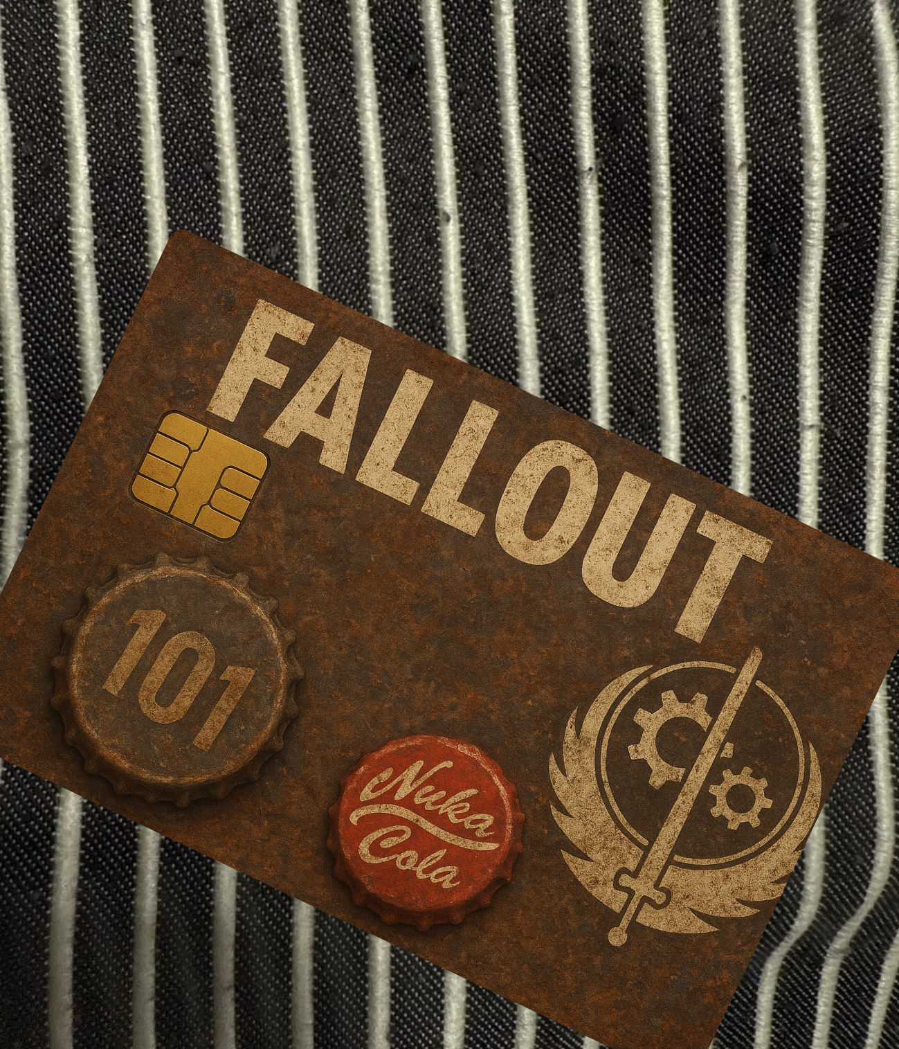 Vintage Fallout Debit Card Skin: Retro Wasteland Design